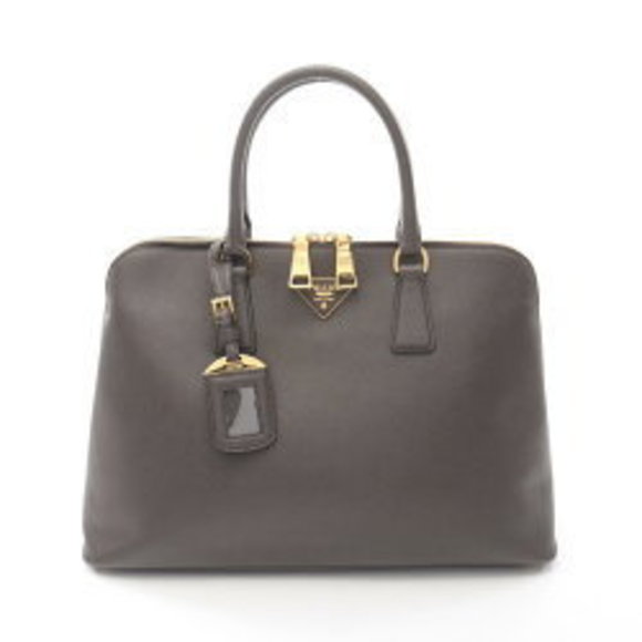 Prada SAFFIANO LUX Handbag Leather Brown - Picture 1 of 8